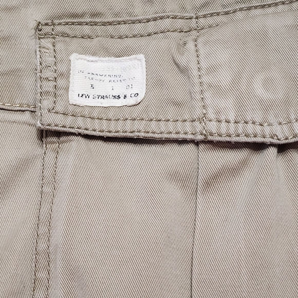 Levi Cargo Distressed khaki pants 36"×30" tan multi pocket Grunge Thrashed - Picture 5 of 10